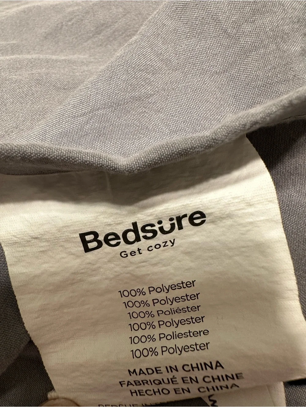 Bedsure Light Grey Duvet Cover King Size 3 Pieces Prewashed Cotton Bedding Set
